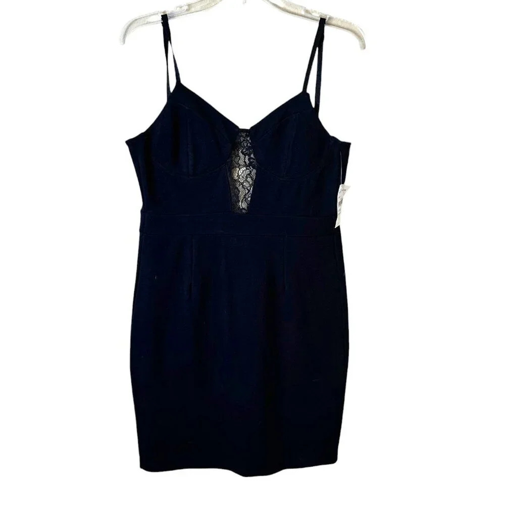 NWT NORDSTROM Basil & Lola Stretch Lace Cut Out Body Con Mini Dress Size Large